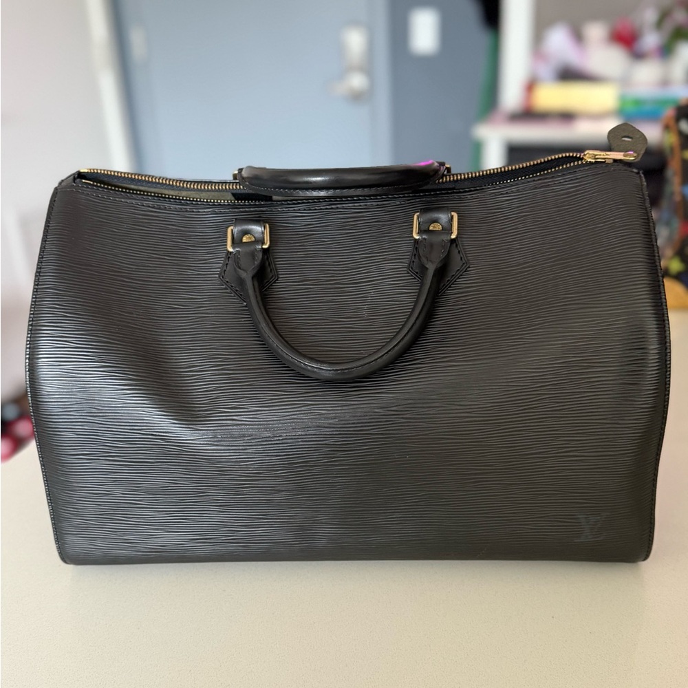 Louis Vuitton Black and Gold Structured Tote